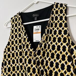 Thalia Sodi NWT $90 Women’s S Dress BL Yellow Chain Pattern Chainmail